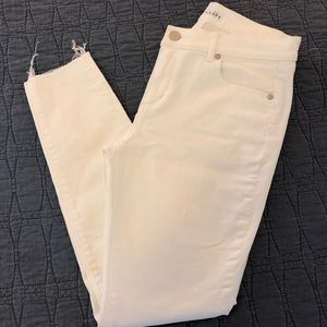 White Loft Petite Modern Frayed Skinny Ankle Jeans